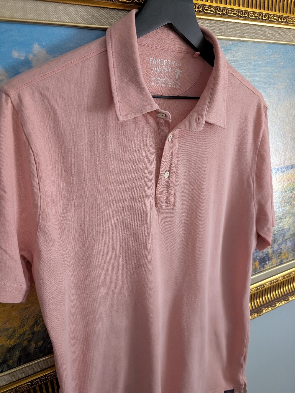 Faherty Isle Polo in Dusty Pink